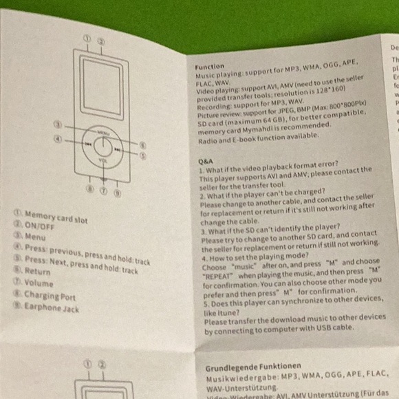 MYMAHDI DIGITAL MP3 Music Player Model M230, Input DC5V-1A Slim 3.5"x 2" Blue - Picture 12 of 12